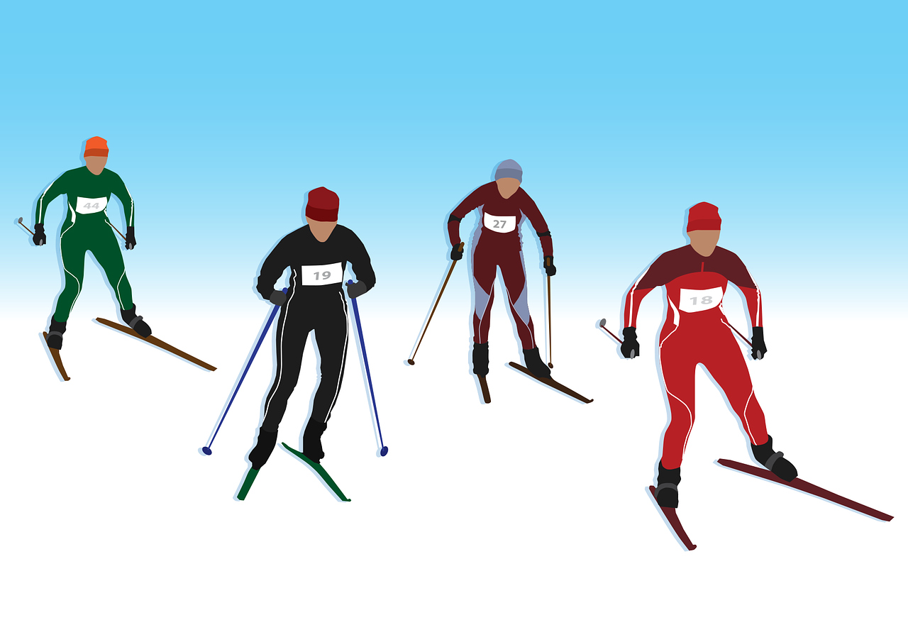 лыжные гонки.